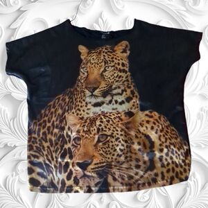 Rue21 Black Leopard Print Blouse